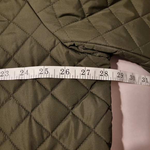 Ralph Lauren Olive Green With Brown Corduroy Long Quilted Jacket Size 2X - Picture 12 of 13